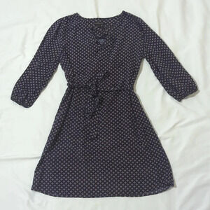 Banana Republic A-Line Belted Peasant Dress, Color Blue/Pink Size S